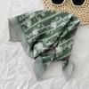 Lenço de Cabeça Estilo Japonês Fresco Primavera e Verão Novo Combina com Tudo Floral Algodão e Linho Lenço Quadrado Pequeno Lenço Decorativo Fino Feminino
