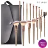 Nuevo Producto 2025 Set de 15 Brochas de Maquillaje Grandes Marrones + Bolsa para Brochas de Maquillaje Venta Directa de Fábrica F Envío Transfronterizo