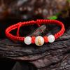 Pulsera de Hilo Rojo con Cuentas Luminosas de los Doce Signos del Zodíaco Hecha a Mano para la Buena Suerte en el Año de Nacimiento Set de Pareja para Hombres y Mujeres Cuentas Budistas