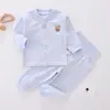 Conjunto de Dos Piezas de Algodón Puro Sin Costuras de Clase A para Primavera y Otoño, Cintura Alta que Protege el Vientre para Recién Nacidos, Ropa Interior para Bebé
