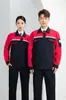 Roupa de Trabalho de Algodão Puro de Quarta Geração para Primavera e Outono, Conjunto de Uniforme de Trabalho de Manga Longa Color Block em Algodão Puro para Oficina e Reparo Automotivo, Roupa de Proteção do Trabalho