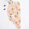 Calças de pijama de seda de algodão Calças Shrink Femininas Verão Novo Tamanho Grande Soltas Grávidas Calças Externas com Lanterna de Bolso Shrink Calças