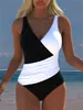 2027 Nuevo Modelo Traje de Baño de una Pieza Estilo Europeo y Americano Sexy de Escote Profundo con Tirantes Ajustado Hueco Adelgazante Traje de Baño para Vacaciones en Aguas Termales