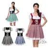 Zhumilian Nuevo Estilo Alemán Oktoberfest Disfraz de Camarera Cuadros Vestido Festival de la Cerveza Atuendo de Actuación