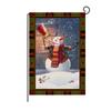 Nova bandeira de jardim de Natal do fabricante Papai Noel boneco de neve frente e verso nova impressão digital de linho 30 * 45 cm