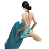 Vestido de tirantes estilo vacacional azul floral, inspiradoramente hermoso como la dopamina, vestido maxi playero suave y dulce, como de hada