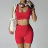 Fitness Beleza Cruzada Colete Yoga Costas Sutiã Esportivo Europeu e Americano Conjunto de Roupa Yoga Emagrecedora Feminina Top e Shorts