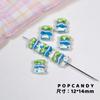 Cuentas lindas pintadas a mano cilíndricas DIY pulsera collar joyería con cuentas hecha a mano color de contraste diseño divertido accesorios hechos a mano cuentas