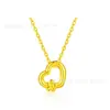 Colgante de Oro Puro 999 Shuibei Gold Cadena de Clavícula de Oro Duro 3D Set de Regalo de Promoción para la Industria de la Belleza Artículo Caliente de Transmisión en Vivo