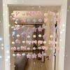 Cortina de puerta para dormitorio en casa, cortina colgante popular con corazón de niña para puerta de habitación infantil, decoración de pared de aspecto elegante, sin perforaciones