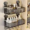 Estante de Almacenamiento con Ventosa Baño Inodoro Sin Taladro Montaje en Pared Caja de Almacenamiento de Cosméticos de Pared Lavabo de Inodoro Dios