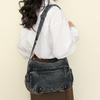 Bolso Bandolera de Cartero Japonés Marca de Moda para Mujer 2025 Nueva Llegada Gran Capacidad Bolso de Hombro para Estudiante para Hombre Bolso Escolar de Mezclilla