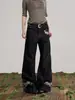 Jeans de Pierna Ancha con Parches de Leopardo Patchwork Estilo Streetwear Americano Sencillo para Mujer 2026 Verano Pantalones Sueltos de Dos Piezas Falsas Tendencia