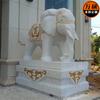 Escultura de Animal em Pedra Quyang Granito Mármore Mármore Branco Escultura em Pedra Elefante Paisagem Elefante Auspicioso Ornamentos de Porta