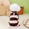 Roupas para Animais de Estimação Outono e Inverno Novo Veludo Quente Roupas para Gatos e Cães com Fivela de Tração 23 Listras de Urso Branco Jaqueta de Lã de Quatro Patas