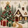 Pintura Diamante DIY Handmade de Natal com Pérolas e Diamantes 5D Transfronteiriça Novo Papai Noel Árvore de Natal Materiais de Decoração