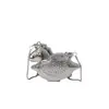 Bolsa de Noite Europeia Transfronteiriça Moda Tendência 2026 Novo Estilo Forma Exquisita Metal Bolsa de Banquete Ombro Único Transversal Bolsa Feminina