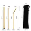 Amazon transfronterizo acero inoxidable 304 pajilla color titanio plateado café té de leche bebida pajilla metálica extendida juego