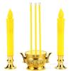 Quemador de incienso portavelas batería para buda tailandia inciensario electrónico vela amarilla paquete vela led