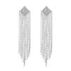Nuevos pendientes de borla con cadena de garra de plata 925, pendientes de temperamento exagerado con personalidad europea y americana, pendientes de moda para mujer de alto sentido