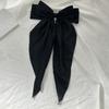 Explosões transfronteiriças Satin Bow Hairpin Vintage Oversized Cor Sólida Fita Longa Cabeça Primavera Clipe Grampo de Cabelo para Mulheres