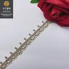 Accesorios de ropa para mujer Lolita de encaje dorado y plateado de 1,5 cm, encaje con código de barras de línea dorada, encaje soluble en agua