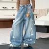 Pantalones Vaqueros Anchos con Estampado de Estrellas Casuales Nuevos de Otoño 2026 para Niños Medianos y Grandes Pantalones Largos tipo Papá Sueltos