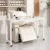 Mesa de Manicure Móvel Camada Única Mesa Sofá de Manicure Japonesa com Rodas Minimalista Moderna Sofá Cruzado Mesa de Manicure Preta
