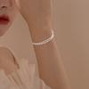 Pulsera de Plata S925 de Doble Capa con Arroz y Gipsófila para Mujer, Moda de Verano Casual para Combinar con Todo, Diseño Elegante, Pulsera ins