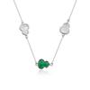 Nuevo Collar de Plata de Ley S925 Estilo Chino Doble Bendición para Mujer, Cadena para Clavícula con Colgante de Calabaza de Calcedonia Natural de Alto Nivel Estilo Nacional
