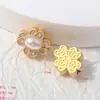 Cuentas Estilo Antiguo Chapadas en Oro~Incrustadas con Perlas de Imitación de Jade, Cuentas Espaciadoras, Cuentas Sueltas, Flor Morada Pulsera DIY, Collar, Materiales para Cuentas, Accesorios