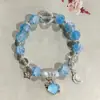 Pulseira de Cristal Artificial Cinza Fosco Colorida Mais Vendida Melhor Amigo das Mulheres Casal Pulseira de Miçangas Feita à Mão Barraca de Pulseiras