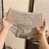 "Gasa de Estrellas de Seda de Nube" Bragas de encaje de deseo puro estilo francés para mujer, nuevo 2026, tiro medio, ligeras, seda de hielo, estilo fino sexy de verano