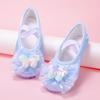 Zapatos de Baile Morados Temperamentales para Niños Suela Suave Lazo con Lentejuelas Zapatos de Baile Ballet Lindos Zapatos de Actuación 8138