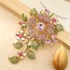 Broche de Flor Grande con Diamantes Completos Transfronterizo Moda Europea y Americana Exagerado Lujo Cristal Traje Vestido Corsage Pin Accesorios