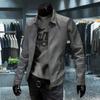 Ropa de cuero para hombre, nueva ropa de cuero de otoño, chaqueta de cuero de PU coreana con cuello alto para hombre, abrigo para hombre transfronterizo de una generación de cabello