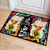 Alfombra felpudo gato de la suerte sala de estar dormitorio entrada recibidor baño antideslizante alfombra de cocina