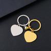 Llavero transfronterizo de acero inoxidable para pareja, imán con forma de corazón, material en blanco, regalo de vacaciones, llavero de metal con grabado