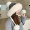 Bonito y Dulce Sombrero para Mujer, Caliente y Engrosado Gorro de Punto, Protección para las Orejas, Sombrero de Felpa con Bola de Pelo a Prueba de Viento, Elegante y Versátil Sombrero de Lana