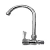 Grifo de Fregadero de Pared Horizontal Individual de 4 Puntos de Pared Fría Única, Grifo para Lavabo de Platos, Grifo de Apertura Rápida
