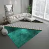 Tapete de Veludo Cristal Transfronteiriço, Tapete Grande para Mesa de Centro de Sala de Estar, Sensação de Luxo Leve e Alto Padrão, Padrão de Mármore, Tapete de Chão Fácil de Cuidar