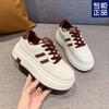 Sapatos plataforma muffin de fundo grosso 2025 novo popular primavera versátil vermelho angola quatro estações sapatinhos brancos femininos