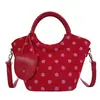 Bolsa de mão de alta qualidade estilo coreano com poás para mulheres, nova moda 2026, bolsa transversal versátil, bolsa tipo balde da moda