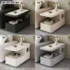 Nueva mesa lateral inteligente para sofá para apartamentos pequeños, mesa lateral multifuncional moderna minimalista móvil con ruedas