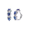 Pendientes de Diamante Azul Klein para Mujer, Modernos, Sencillos, de Alta Gama, Pendientes de Diamante de Colores, Pendientes de Circonita Azul Transfronterizos Europeos y Americanos
