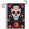 Bandera de Jardín de Halloween Transfronteriza de Amazon Día de Muertos Fiesta Bandera de Lino Impresa por Ambos Lados Bandera de Decoración para Exteriores