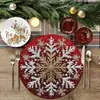 Manteles Individuales de Lino Navideños de Venta Caliente Transfronteriza Dropshipping, Antideslizantes, Fácil de Limpiar, Resistentes a Manchas, Lavables