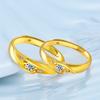 Anillo de oro bañado en oro de Laos anillo de pareja bañado en oro acompañado de un anillo de boda para hombres y mujeres de por vida al por mayor