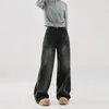 Jeans Gruesos de Pierna Ancha de Cintura Alta Forrados de Polar para Mujer, Novedad Invierno 2025, Pantalones Rectos Sueltos Adelgazantes con Caída hasta el Suelo