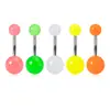 Piercing de Umbigo Acrílico Colorido, Pintura de Borracha em Cor Luminosa, Botão de Umbigo para Body Piercing, Haste de Aço Inoxidável para Nail de Umbigo